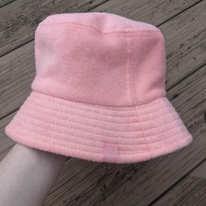 Ivory Ella Pink Terrycloth Bucket Hat